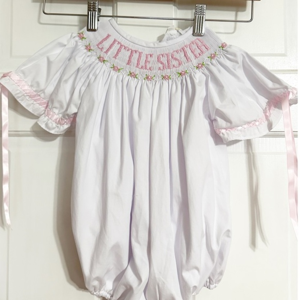 Ryker & Rose Smocked Little Sister Bubble NWT 12M